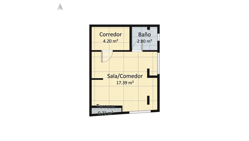 V3_VF TinyFlat 25.83 m² floor plan 28.01