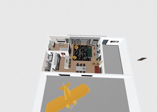 Hangar Loft V2 - 25x30 w/ 25x6 balcony Design Rendering