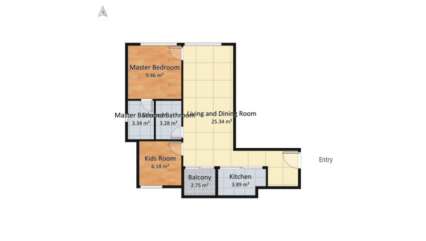 0717 新家(門變更, L型廚房) floor plan 59.7