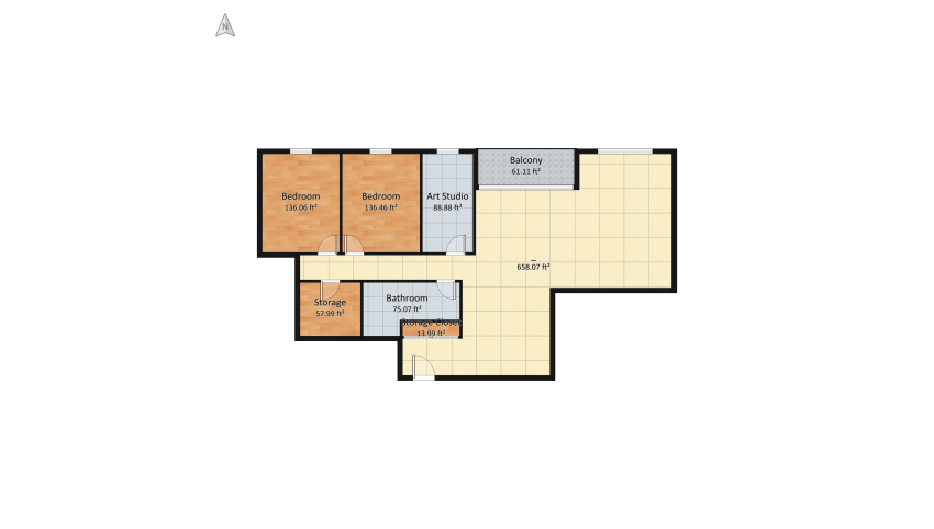 Condo Design floor plan 123.85