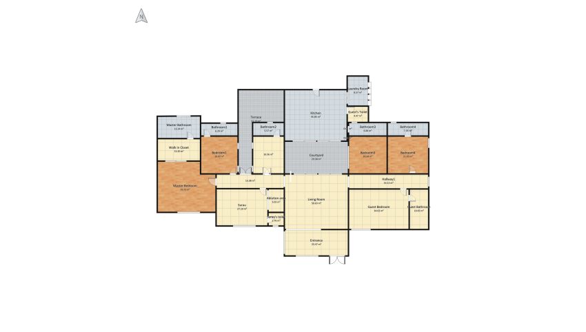 Single Storey Bungalow floor plan 487.3