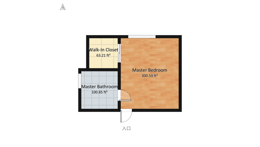 Brown Master Bedroom Project floor plan 48.53