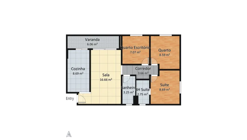 Apartamento Matheus e Pollyana floor plan 65.49