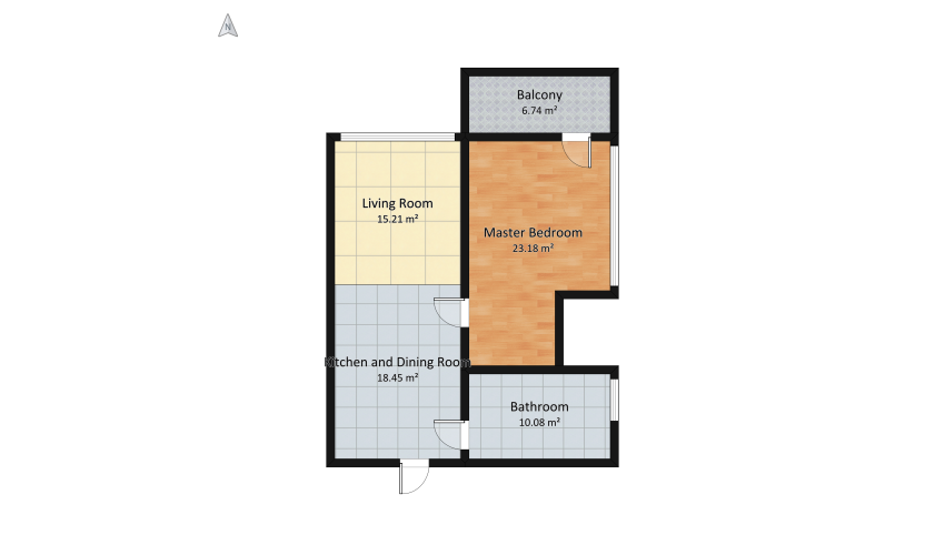 1 Bedroom Apartment floor plan 82.48
