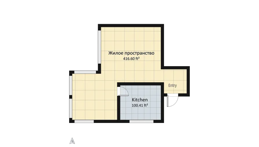 2ка Сочи floor plan 62.69