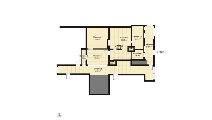 Artist's attic floor plan 403.86