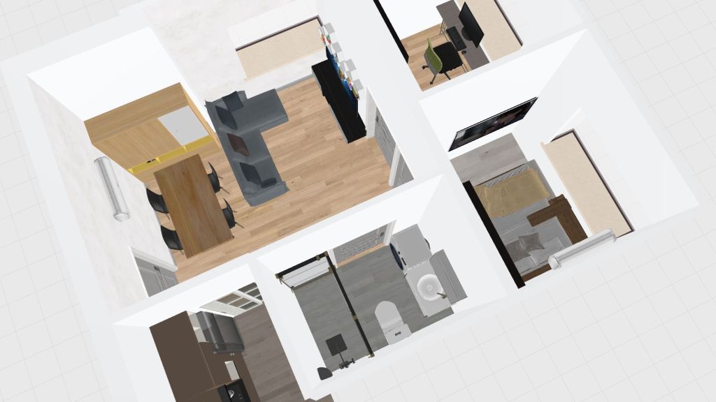 Room 2- Classic Black and White 3d design renderings