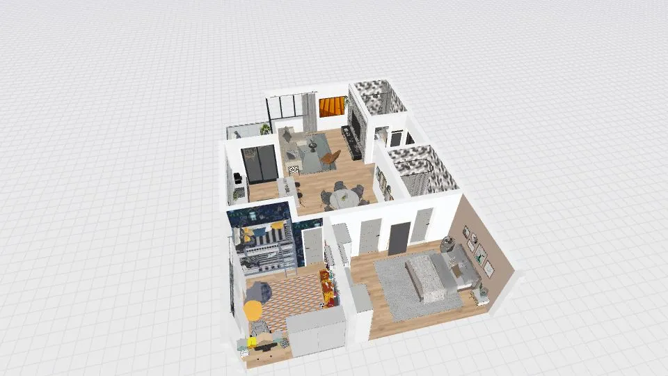 Comfort and Convenience: 2 Bedroom, 2 Bathroom Apartment 3d design renderings