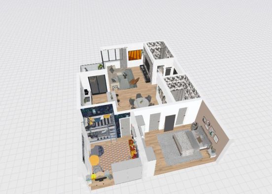 Comfort and Convenience: 2 Bedroom, 2 Bathroom Apartment Design Rendering