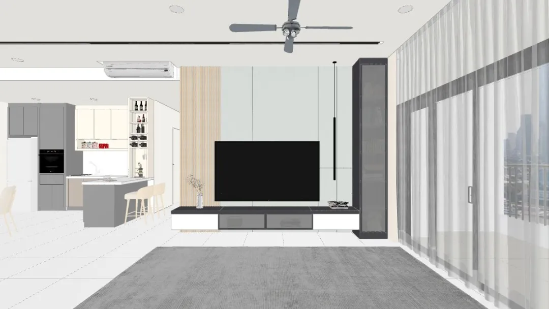 Alstonia Condo Sg. long_living dining 3d design renderings
