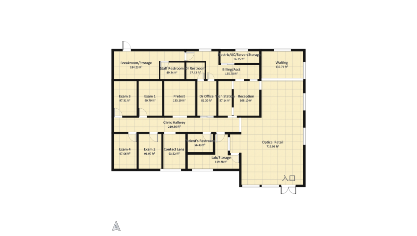 moving reception/biller/acct and swap lab with furniture floor plan 239.61