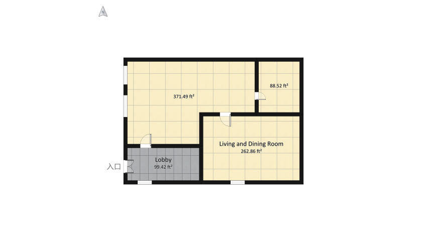 1BHK Temporary floor plan 110.25
