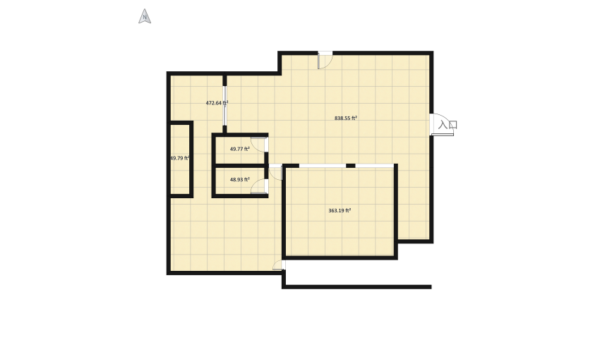 Living and showroom floor plan 186.74