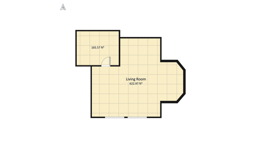 Бело-синяя комната floor plan 76.97