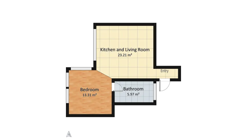 Studio Intimate Apartment floor plan 42.49