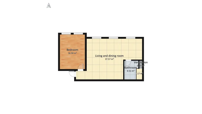 #HSDA2020Residential  #Scandinavian-style apartment 66m2 floor plan 66.82