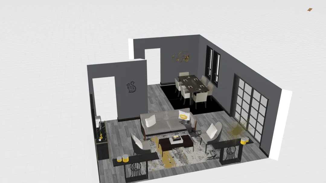 Copy of Living Room/Dining Room 3d design renderings