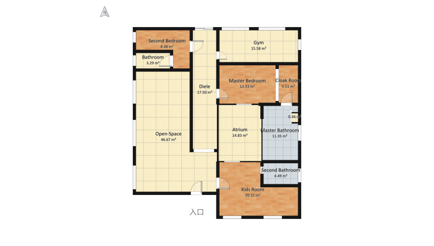 Bungalow with atrium floor plan 180.62