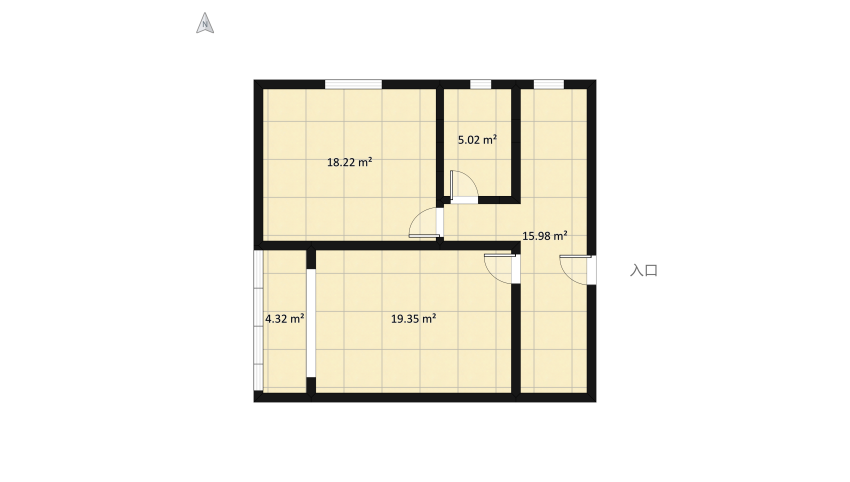 Ap.17. Kitchen & Hallway floor plan 72.23