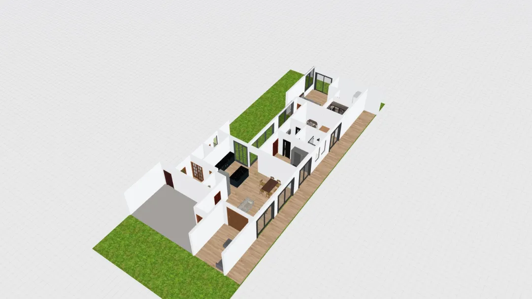 Casa pegada a la otra casa 3d design renderings