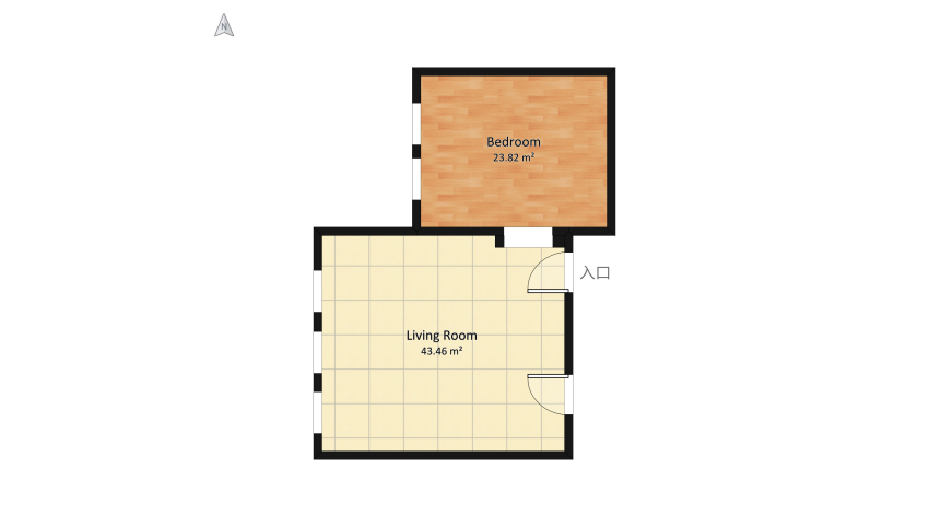 Room 1- Classic Black and White floor plan 73.65