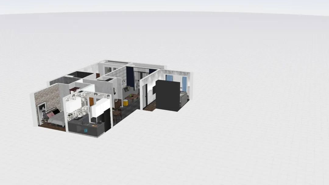 серый тесный дом._copy 3d design renderings