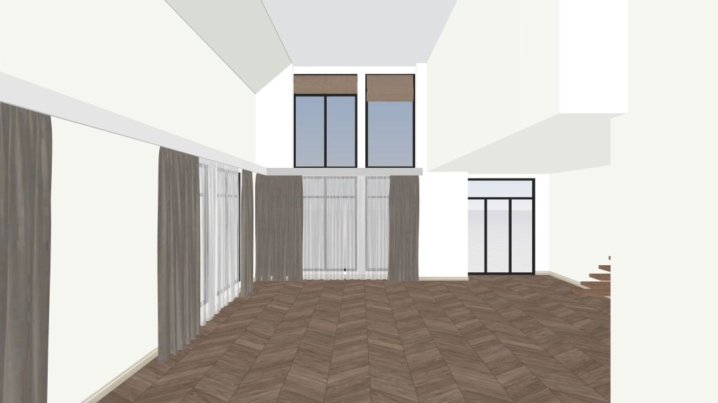 Tall Ceiling Living Space / 2 Floors 3d design renderings