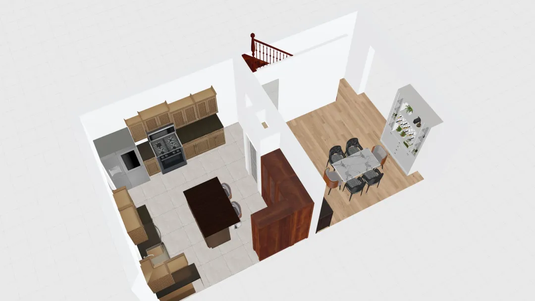 Copy of joli kuchnia drzwi do piwnicy w dining room 3d design renderings