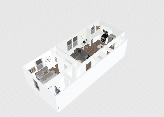 202/203/302/303 One Bedroom Floor Plan Design Rendering