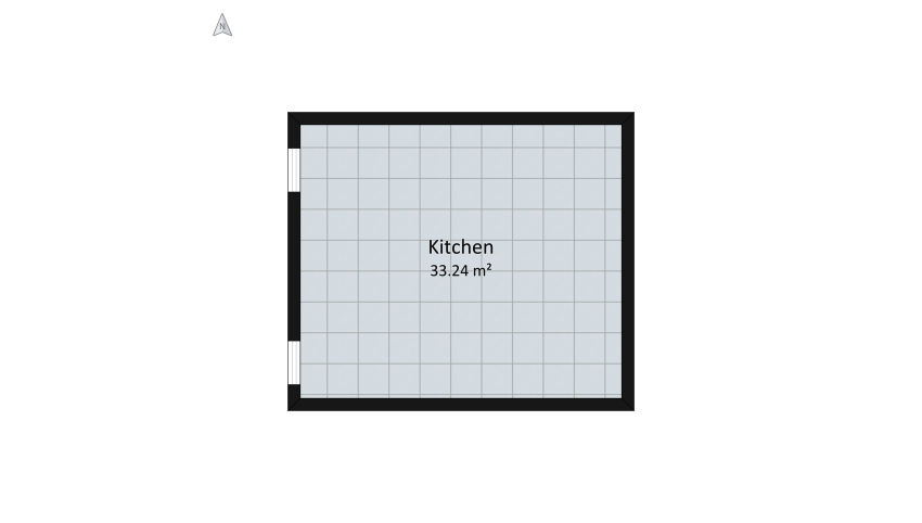 Kitchen Design -  L shape floor plan 75.74
