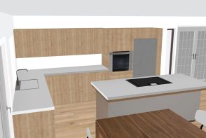 Kitchen Design -  L shape Design Rendering