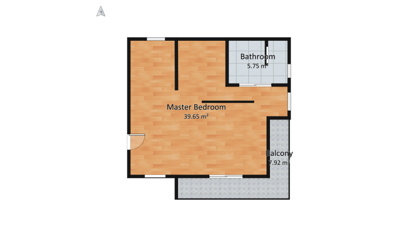 Modern High-Rise Suite floor plan 57.76