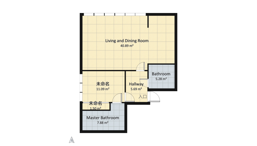 Contemporary 79 square meters Apartment floor plan 73.11