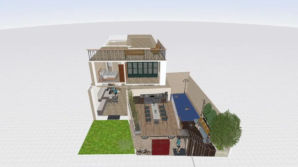 gharb indoor pool outdoor 3d design renderings