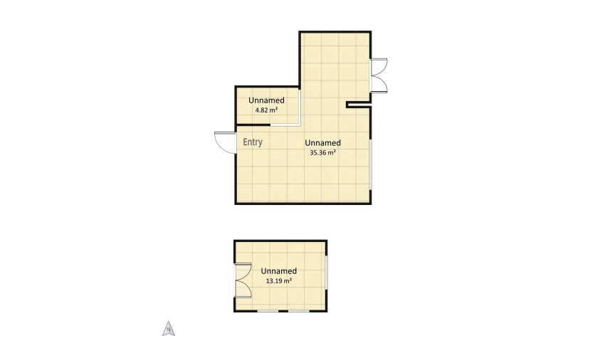Living room, dining room and library floor plan 53.38