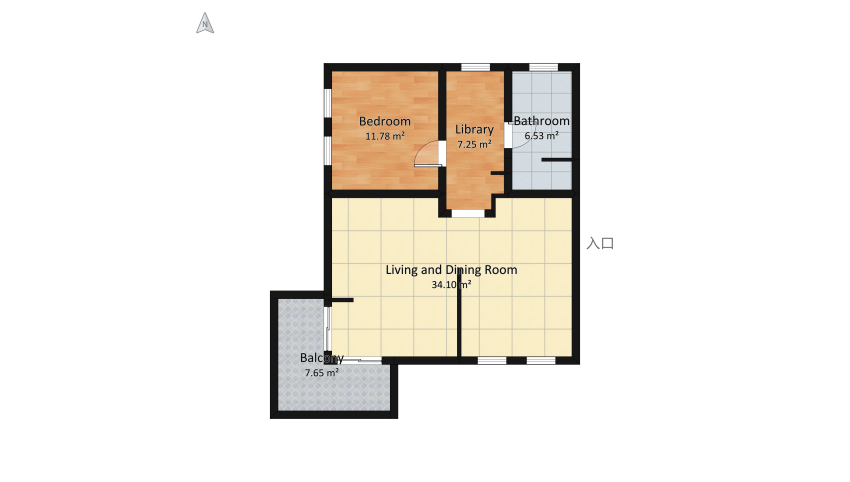 Naima House floor plan 77.13
