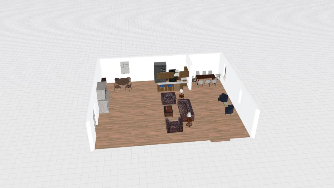 Kitchen + Living_copy 3d design renderings