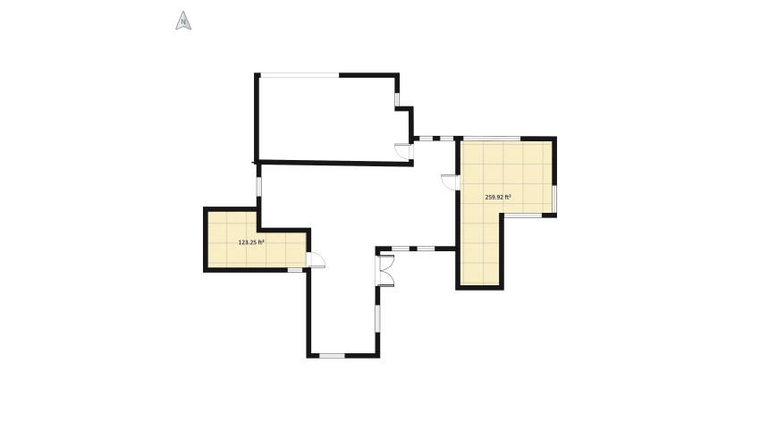 Family Home , 2 Bedrooms , 1 Bathroom floor plan 226.1