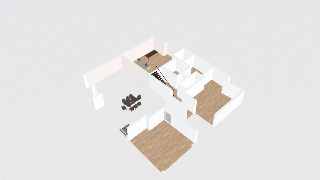 Prueba de plano con patio enmedio 3d design renderings