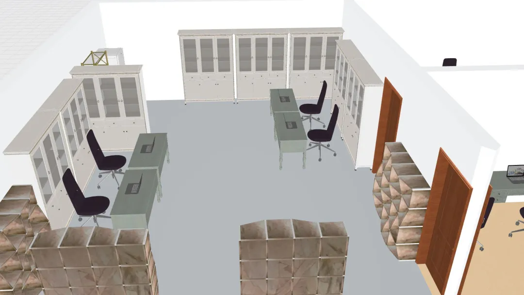 Office Layout 2 3d design renderings