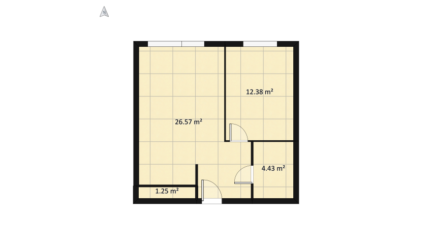 Small 1 bedroom apartment floor plan 49.04