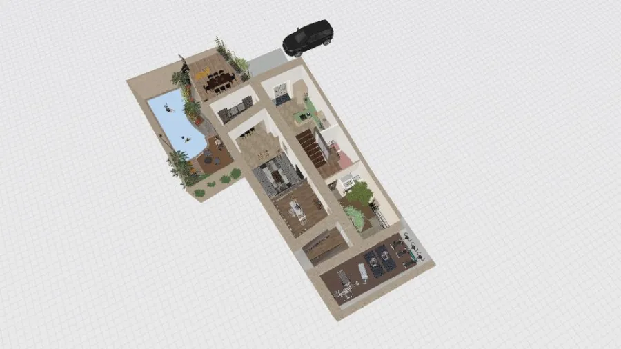 indoor pool gharb courtyard 3d design renderings