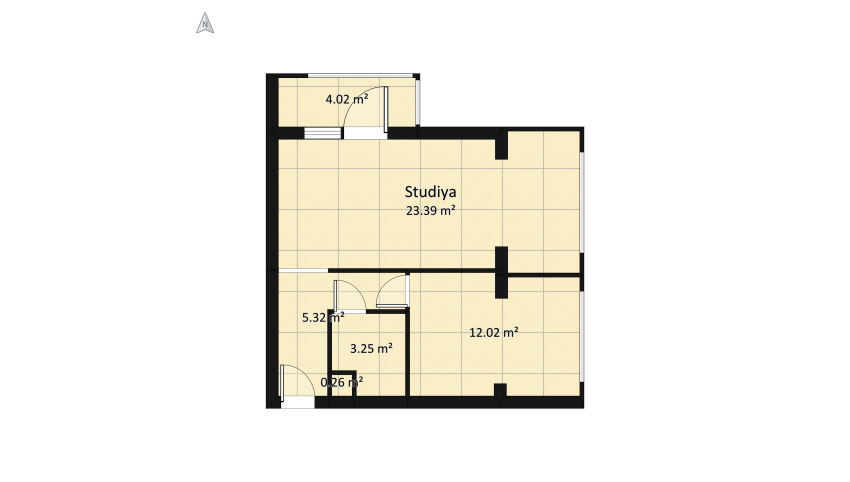 Scandinavian Style tiny apartment floor plan 55.01