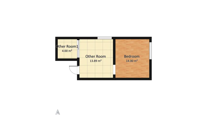 Office + Bedroom floor plan 64