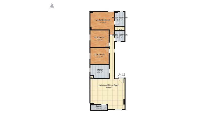 Opening apartment floor plan 121.06