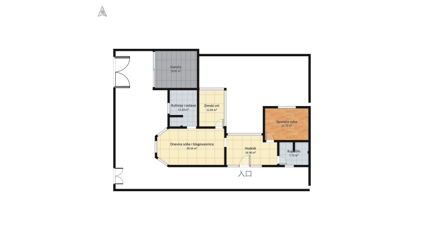 Guest house with garden floor plan 125.73
