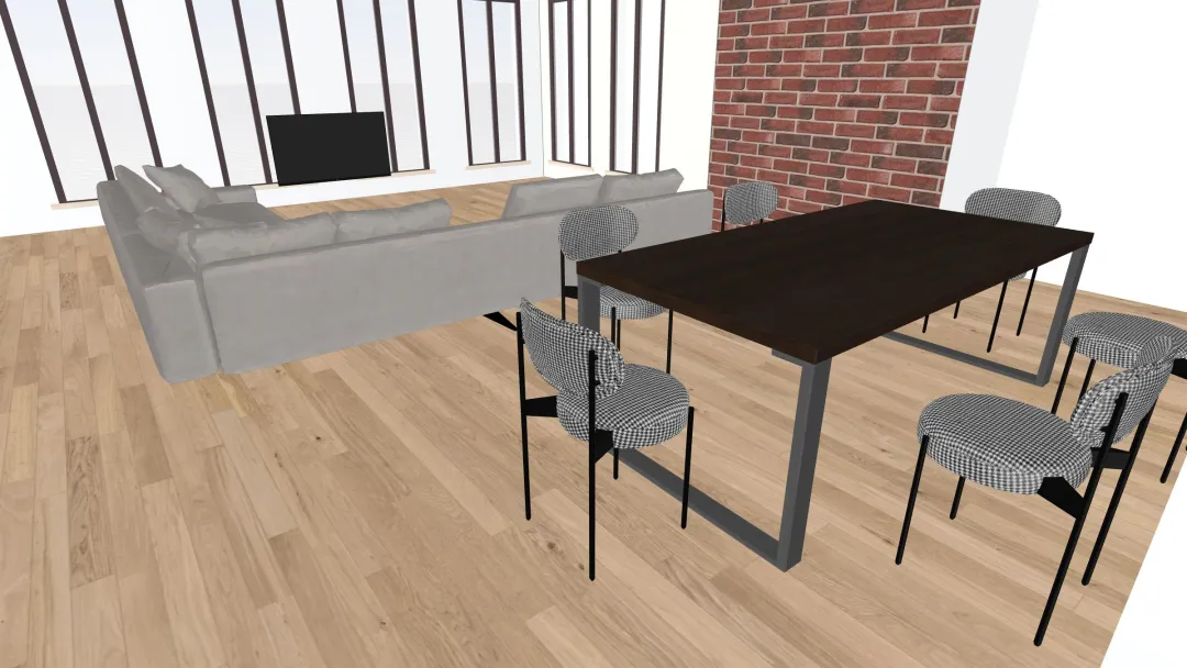 svetaine stalas prie lango 3d design renderings