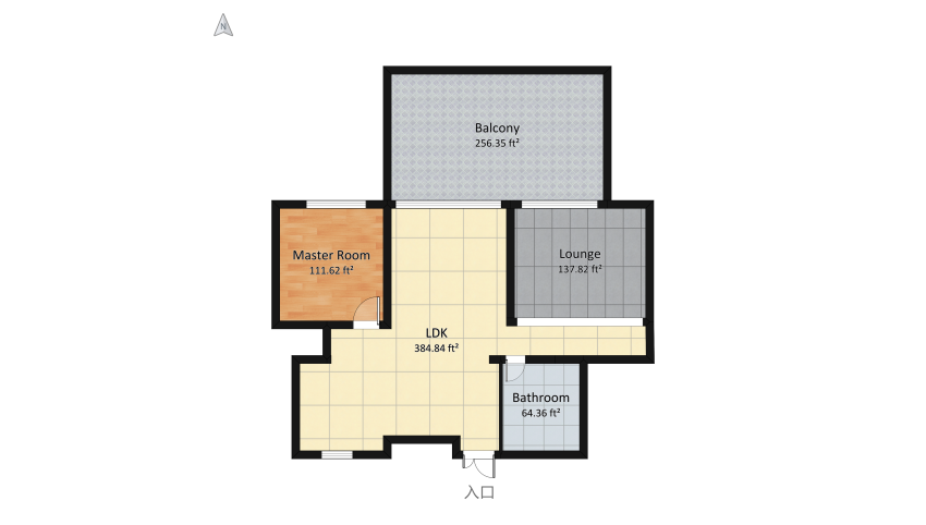 Open Concept Minimal Home floor plan 89.46