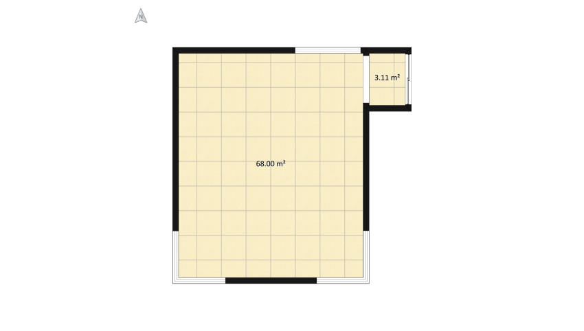 apartment living space floor plan 76.06
