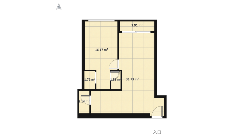 empire city 1Br-1 bedroom floor plan 63.41